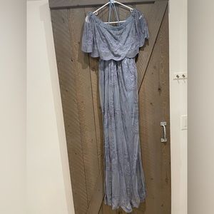 Blue Lace Maternity Dress